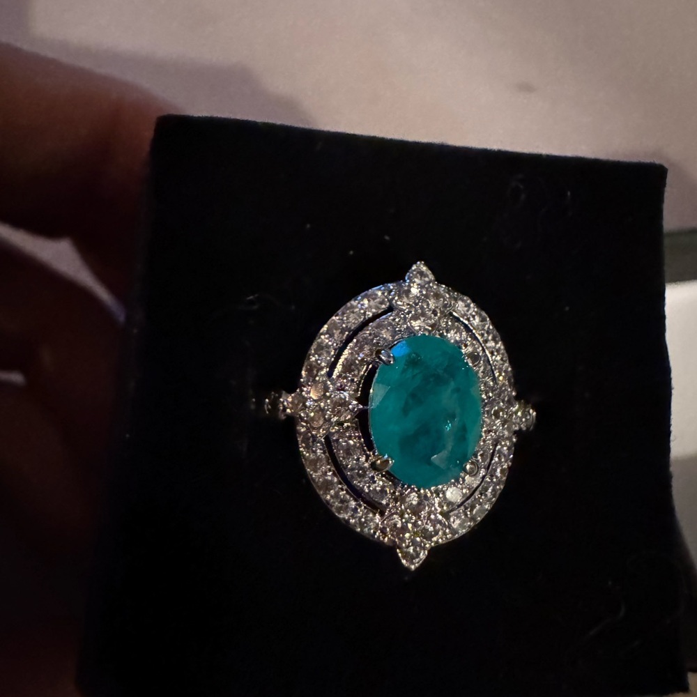 lab created paraiba tourmaline ring
